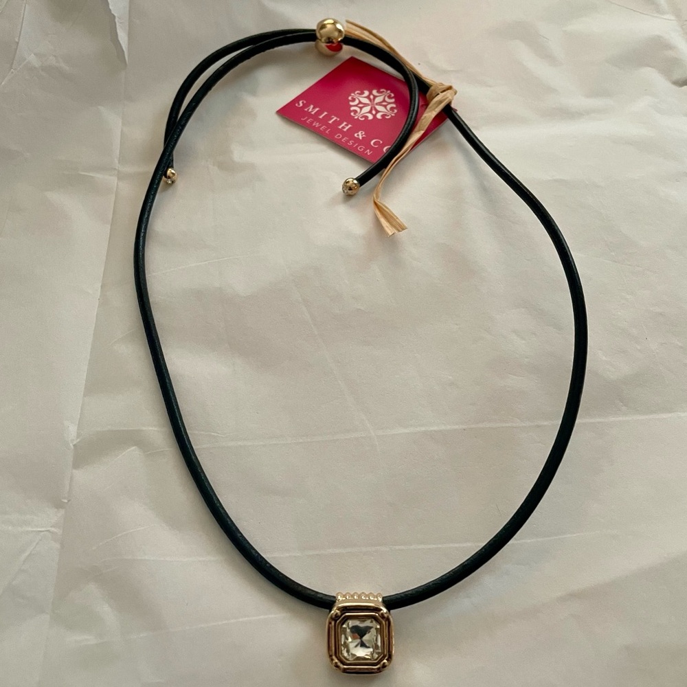 Smith & Co Black Leather Cord Necklace BRAND NEW